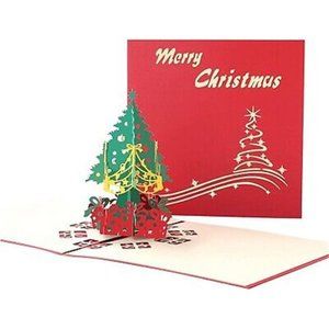 3D Tree Pop-Up Merry Christmas Card With Envelope 10 Pack Holiday Greeting Card